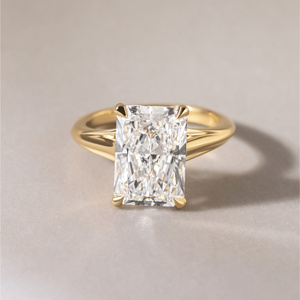 EtherStar Jewels 3ct Radiant Cut Lab Grown Diamond <b>Split</b> Shank Engagement <b>Ring</b> 18K Yellow Gold Solitaire <b>Ring</b> for Women - Product Image 2
