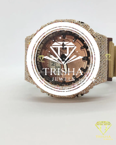 Reloj de Diamantes Moissanite VVS Iced Out para Hombre, Plata de Ley 925, Oro Rosa, Piedra de Corazón Rosa, Estilo Hip Hop - Product Image 2