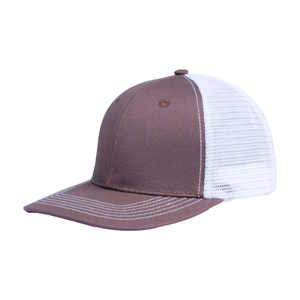 RICSA Blue White Mesh Leather Trucker <b>Cap</b> 3D Embroidery Logo Unisex Adjustable Breathable Casual Hat for Spring Summer Adults - Product Image 2