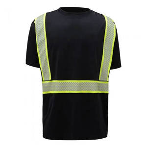 Customized High Visibility Safety Men's T-Shirts Short <b>Sleeve</b> Reflective Tape Anti-Wrinkle Breathable High Quality Custom Brand - Product Image 3