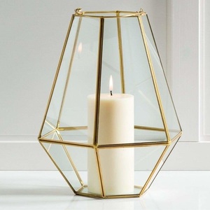 Luxurious Brass <b>Glass</b> <b>Candle</b> <b>Holder</b> Home Wedding Living Room Centerpiece Decoration Unique <b>Hurricane</b> <b>Glass</b> <b>Candle</b> <b>Holder</b> - Product Image 4