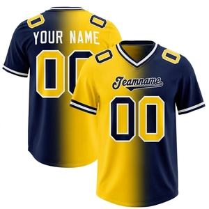 Camiseta de Fútbol Americano Personalizada de Talla Grande para Hombre, Cuello en V, Manga Corta, Transpirable, de Poliéster, con Estampado de Nombre de Equipo en Color Degradado para Verano - Product Image 1