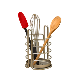 Juego de 3 Porta Cubiertos de Acero Inoxidable con Acabado Plateado, Organizador de Utensilios para Encimera - Product Image 3