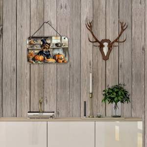 New Yorkie Fall Kitchen Wall Decals Pumpkins <b>Door</b> Hanging Prints Aluminum Metal <b>Sign</b> <b>for</b> Home Decor Multicolor 8HX12W <b>for</b> Bar - Product Image 4