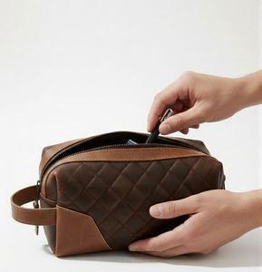 Large Capacity Casual PU <b>for</b> Toiletry Cosmetic Bag <b>for</b> Men Double Zipper Satchel Portable <b>for</b> Travel/Business in Wholesale Price - Product Image 1