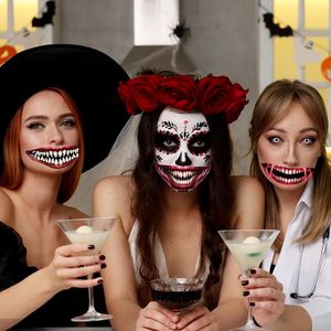 18 pezzi di Halloween Clown Horror temporaneo tatuaggi realistici di Halloween Cosplay festa decorazioni per il viso decalcomanie oggetti di scena - Product Image 6