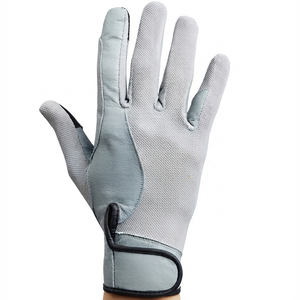 Gants d'équitation d'été unisexes personnalisés en cuir PU, demi-doigts, respirants, fermeture auto-agrippante, impression numérique, polaire douce - Product Image 2