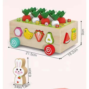 Wudly 32-Piece Montessori Wooden Shape Sorter Fine Motor <b>Carrot</b> Harvest Preschool Learning Educational <b>Toys</b> for 2+ Year Old Kids - Product Image 1