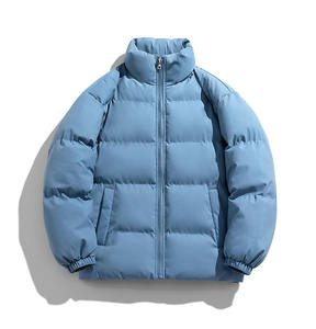 Chaqueta de Invierno Cálida con Cierre para Hombre, Chaqueta Acolchada Personalizada de Color Sólido para Exteriores - Product Image 1