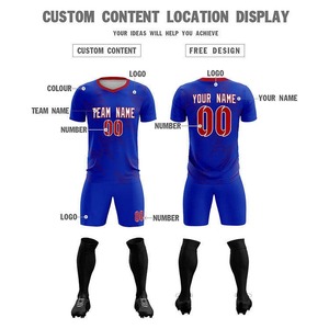 Conjunto de Uniforme de Fútbol Personalizable, Cuello Redondo, Impresión Digital, 100% Poliéster, Transpirable, de Secado Rápido, Manga Corta, Unisex, para Adultos - Product Image 5
