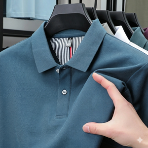 Nouveau T-shirt Homme Grande Taille 2026 en Jersey Polyester/Coton à Manches Courtes Respirant Séchage Rapide Décontracté Motif à Pois Brodé 240g - Product Image 1