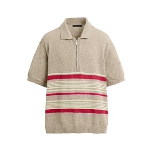 Tejido personalizable de alta calidad para hombre, tejido con cremallera para polos, ropa de calle de algodón/poliéster, tela transpirable de talla grande - Product Image 1