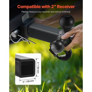 Supporti per Gancio di Traino Tri-Ball con Sfere da 1-7/8'', 2'' e 2-5/16'' Compatibili con Ricevitori da 2 Pollici, Supporta un Carico Massimo di 10.000 Libbre - Product Image 3