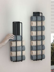 Accessoires modernes pour porte-serviettes, porte-serviettes d'hôtel, porte-serviettes peu encombrant, porte-serviettes multi-niveaux, support mural pour serviettes de salle de bain - Product Image 3