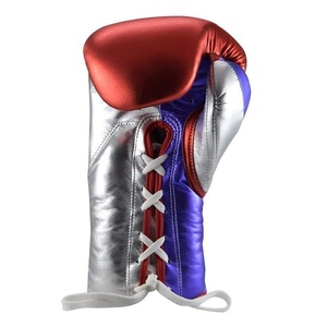 ถุงมือชกมวย MMA หนังแท้เคลือบโลหะ หนังสังเคราะห์ พร้อมโลโก้สั่งทำ แบบผูกเชือก สำหรับการฝึกซ้อมระดับมืออาชีพ ใช้สำหรับกีฬา - Product Image 6