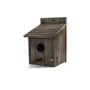 Comedero para Pájaros de Madera Natural con Techo Oscuro, Tipo Mesa, con Dos Techos, Plataforma para Alimentación Diaria de Aves Silvestres en Exteriores - Product Image 6