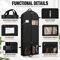 Sac de rangement de voyage réutilisable en non-tissé extra large 128L 60 pouces avec poches en maille pour porte-nom et sangle de compression pour vêtements, vente en gros