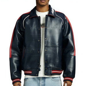Blouson universitaire en cuir sur mesure 2026, couleur personnalisée, prix de gros, pour homme, hiver - Product Image 3