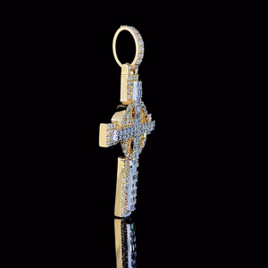 Full Brilliant Cut D VVS Moissanite <b>Initials</b> <b>Pendant</b> Custom Letter Jewelry Sterling <b>Silver</b> 925 Luxury Claw Setting Gold Plated - Product Image 3