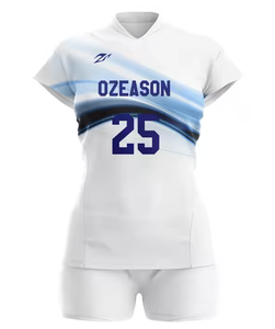 Ensemble maillot et short de volley-ball personnalisé pour hommes adultes, impression par transfert thermique du nom du joueur sur le devant, séchage rapide, 100 % polyester - Product Image 3