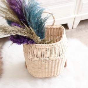 Ensemble de valises trolley en rotin coloré, chariots à roulettes, paniers tressés naturels, paniers roulants - Product Image 2