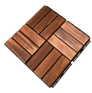 सबसे अच्छा बेच इंटरलॉकिंग फर्श लकड़ी डेक टाइल आधार लकड़ी की छत अलंकार आउटडोर DIY मंजिल टाइल्स 30*30*2.4