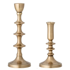 Lot de bougeoirs en métal antique, bougeoirs vintage en métal, décoration de table pour la maison, bougeoirs dorés à vendre - Product Image 1