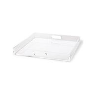 Plateau de service et de rangement multifonctionnel élégant en acrylique pour vaisselle et boissons, décoration moderne en cristal lucite pour table basse
