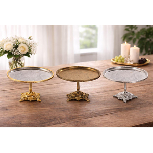 Vintage Stainless Steel <b>Cake</b> Stand Metal Dessert Pedestal Round Irregular Serving Holder for Cafe Wedding Table <b>Decor</b> <b>Supplies</b> - Product Image 1