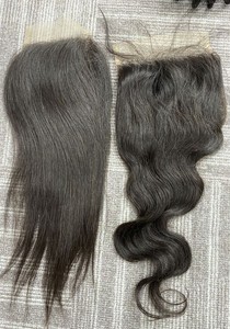 Najir Hair Hub Seamless Closure Indian Remy Human Hair Extension 6/6 <b>Inch</b> Transparent Lace Base Natural Hairline Unprocessed - Product Image 3