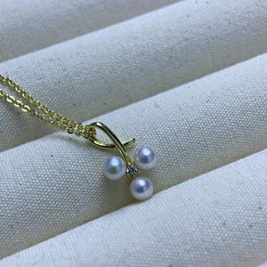 Collar de Perlas de Agua Dulce con Colgante de 5-6 mm, Estilo Gota de Agua, Simple y Fresco, Forma de Arroz, con Detalles de Diamantes, Perla sin Núcleo - Product Image 4