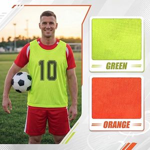 Chaleco de Fútbol Personalizado con Nombre de Equipo, Unisex, Manga Corta, Cuello Redondo, Sublimado, 100% Poliéster, Malla Transpirable, Absorbe la Humedad - Product Image 2