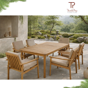 Avani Dining Set Eco-friendly Outdoor Furniture <b>Garden</b> Acacia Wood Sofa Set Cushions <b>Foldable</b> for Hotels Villas - Product Image 3