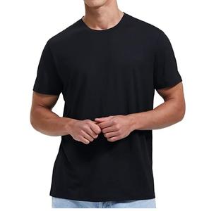 Camiseta Deportiva de Lana Transpirable Personalizable en Color Negro, Cuello Redondo, Corte Cuadrado, Manga Corta, para Gimnasio y Fitness - Product Image 4