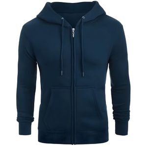 Sudadera con capucha de algodón para hombre, con cremallera, informal, cómoda para el día a día. - Product Image 2