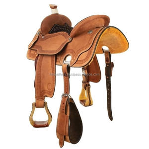 Selle western en cuir véritable faite à la main tout autour de la selle de cheval sculptée à l'antique selle d'équitation de style américain - Product Image 5