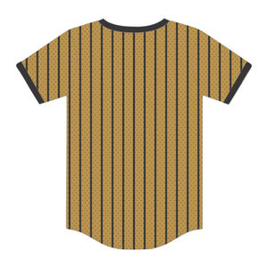 Camiseta de Béisbol APA Old Gold Pinstripe, 100% Poliéster, Malla, Camisa de la Fraternidad Alpha con Logotipo Bordado Personalizado - Product Image 3