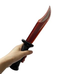 Plastic Clip Zombie Point <b>Knife</b> With Black Handle And Red Blade - Product Image 2