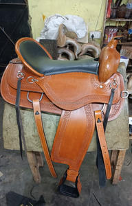 Selle d'endurance en cuir de qualité supérieure pour l'équitation Western Pleasure Selle en cuir durable réglable pour les longues sorties et la selle de trail - Product Image 3