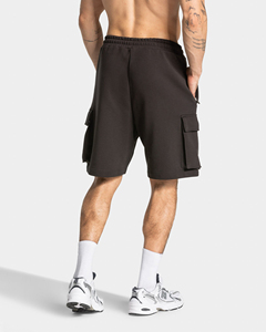 Lift Cargo <b>Shorts</b> with Elastic Waist & Drawstring, 360 GSM Heavy Cotton, Regular Fit, Zipped Pockets & Side <b>Patch</b> Cargo Style - Product Image 2