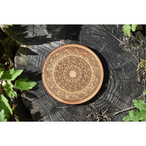 Handmade Octagonal Sheesham Wood Trivet - Floral Carved Wooden Hot Pad for <b>Kitchen</b> Dining - Heat Resistant Pot Holder Coaster - Product Image 2