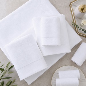 Serviette de bain blanche de luxe 550 GSM, 100% coton pur, douce et moelleuse, très absorbante, pour hôtels, centres de villégiature et maisons. - Product Image 2