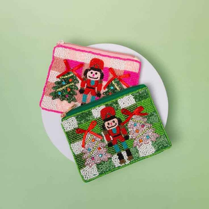 Monedero de Uso Diario con Diseño de Cupcake, Hecho a Mano con Cuentas Azules Vibrantes, Impresión Clásica en Letterpress, Patrón de Dibujos Animados, Forma Personalizada - Product Image 5