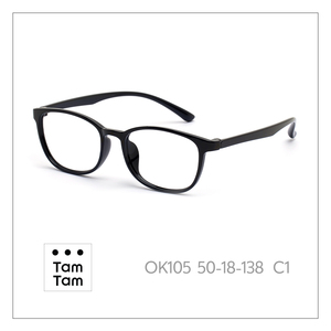 แว่นตา Tam Tam Unisex Oval Full-Rim OK105 50-18-138 C1 น้ำหนักเบาป้องกันรังสียูวีสไตล์คลาสสิก - Product Image 1