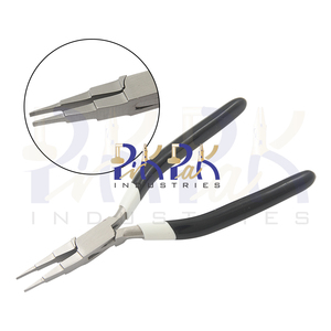 Pince à bec plat 3 étapes 2mm/4mm/6mm largeur de pointe 150mm Double poignée à ressort en PVC sertissage pêche fabrication de bijoux bricolage artisanat pince - Product Image 1