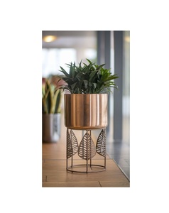 Handcrafted Metal Planter With <b>Stand</b> Unique Decorative Flower Pot Holder For Indoor Outdoor Residential Garden Styling - Product Image 2