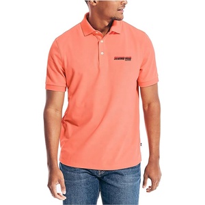Chemises polo en piqué tricoté à manches courtes décontractées d'été, impression de logo personnalisée, broderie, chemises polo pour hommes - Product Image 3