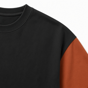 T-shirt à manches courtes noir pour homme, coupe classique, col rond, décontracté, avec empiècements contrastants en tissu tricoté - Product Image 5