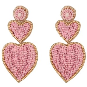 Pendientes de Corazón Triple con Cuentas, Pendientes Colgantes de Hoja, Pendientes de Cuentas, Mariposa Tricolor, Perlas y Cuentas de Semilla, Joyería Fina - Product Image 1