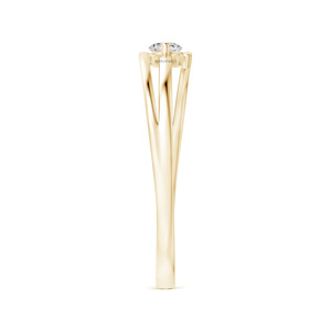 Anillo Minimalista con Diamante Cultivado en Laboratorio, Corte Redondo, Solitario Flotante, en Oro de 10K, 14K, 18K, Plata 925, 935 - Product Image 4